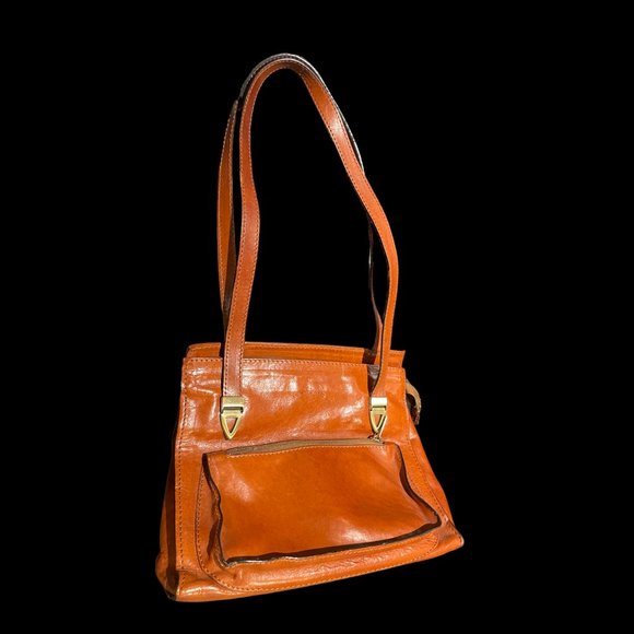 Vintage Henry Saxel Genuine Leather Shoulder Bag, vintage 80s, - Picture 3 of 7